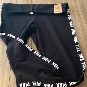 PINK Victoria's Secret Black and Pink Leggings